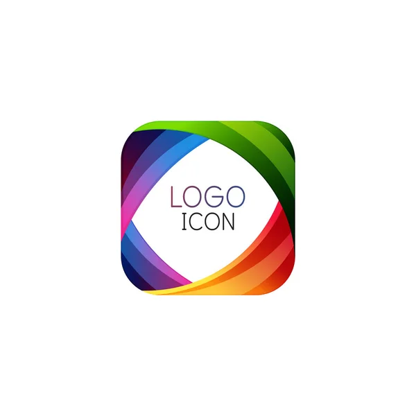 Plantilla de diseño de logotipo cuadrado geométrico de moda de negocios con colores limpios brillantes — Archivo Imágenes Vectoriales