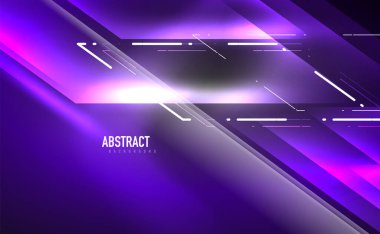 Dinamik neon parlak, soyut bir arkaplan. İş veya teknoloji sunumu, İnternet posteri veya web broşürü kapağı, duvar kağıdı için modaya uygun soyut düzen şablonu