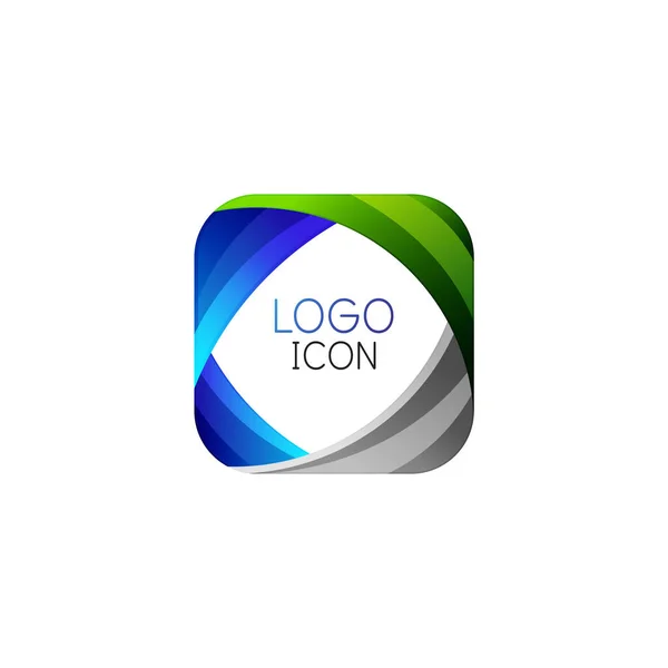 Plantilla de diseño de logotipo cuadrado geométrico de moda de negocios con colores limpios brillantes — Archivo Imágenes Vectoriales