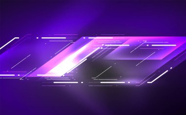 Dinamik neon parlak, soyut bir arkaplan. İş veya teknoloji sunumu, İnternet posteri veya web broşürü kapağı, duvar kağıdı için modaya uygun soyut düzen şablonu