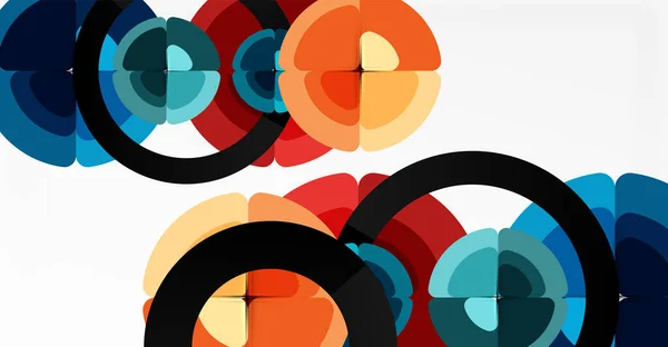 Fond abstrait, couleurs tendances cercles composition géométrique. Illustration vectorielle pour papier peint, bannière, fond, carte, illustration de livre, page de destination — Image vectorielle