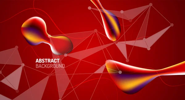 Gradientes de fluidos, fondo de burbujas líquidas abstractas — Vector de stock