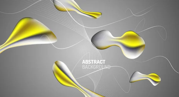 Gradients fluides, forme abstraite de bulles liquides fond — Image vectorielle