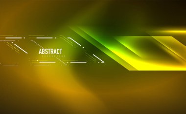 Dinamik neon parlak, soyut bir arkaplan. İş veya teknoloji sunumu, İnternet posteri veya web broşürü kapağı, duvar kağıdı için modaya uygun soyut düzen şablonu