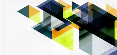 Geometrik soyut arkaplan, mozaik üçgen ve altıgen şekiller. İş veya teknoloji sunumu, İnternet posteri veya web broşürü kapağı, duvar kağıdı için modaya uygun soyut düzen şablonu