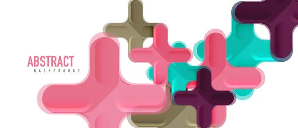 Composizione a croce in stile plastico multicolore lucido, design a forma di x, sfondo astratto moderno tecno geometrico. Modello di layout astratto alla moda — Vettoriale Stock