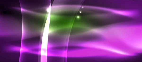 Abstrakter Hintergrund. Glänzendes Design Neonwellen mit Lichteffekten, Techno trendiges Design. Vektor-Illustration für Tapeten, Banner, Hintergrund, Karte, Buchillustration, Landing Page — Stockvektor