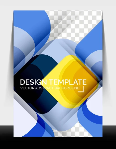 Business annual report brochure template, A4 size covers created with geometric modern patterns — Stock Vector