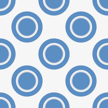 Mavi daireler ve halkaları ile sorunsuz vektör desen