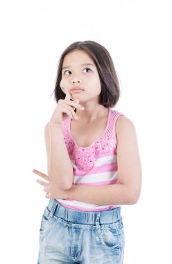 Bu konuda düşünme Asya sevimli kız portresi