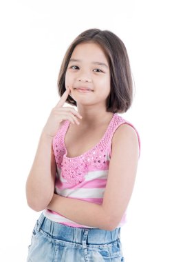 Asyalı güzel kız ayakta portresi