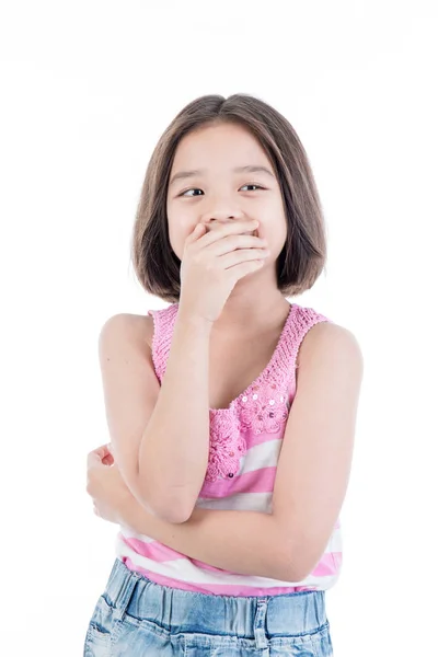 Asyalı güzel kız ayakta portresi