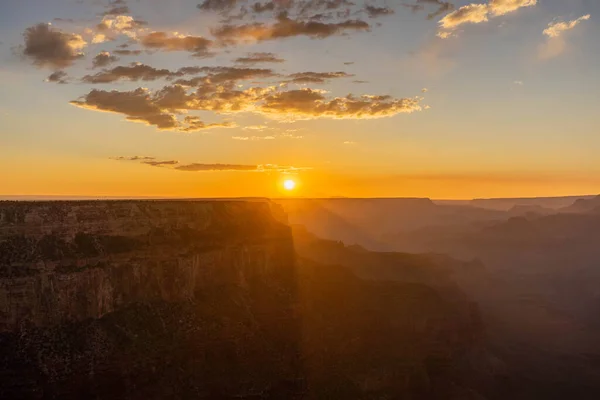 Solnedgång Vid Grand Canyon National Park Arizona — Stockfoto