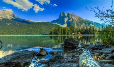 Zümrüt gölde Yoho Milli Parkı, Bc, Kanada