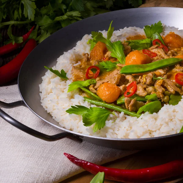 Carne Vitello Fricassea Con Riso — Foto Stock