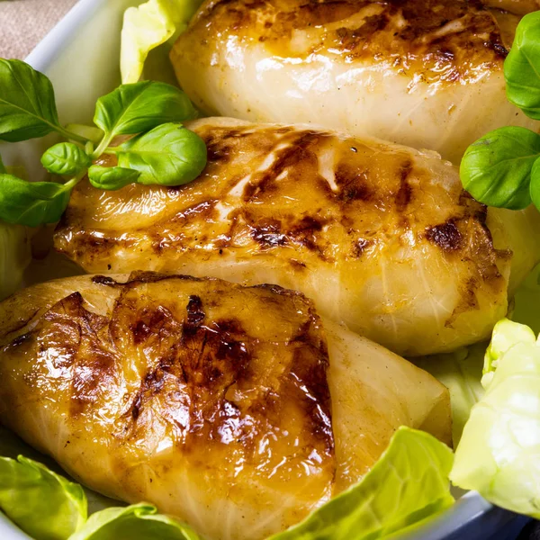 Close View Fried Cabbage Plate — Stock Photo, Image