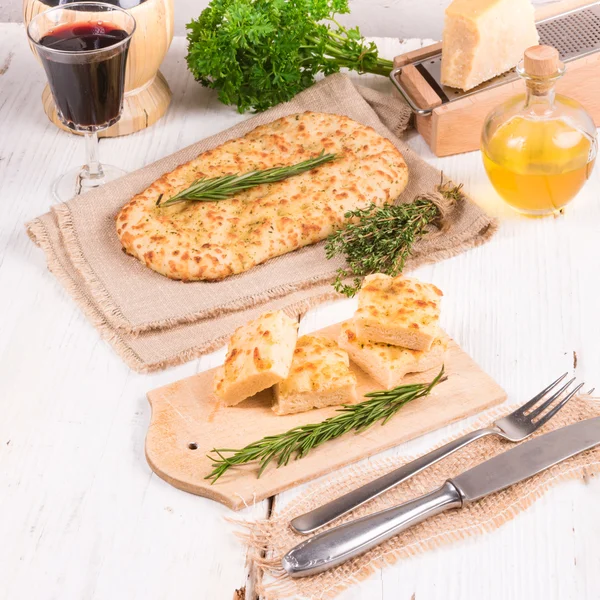 Focaccia Italiaans brood product — Stockfoto