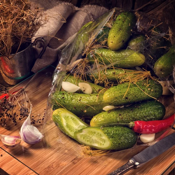 Salt cucumbers briefly stored — Stock Image Salt cucumbers briefly stored Stock Photo