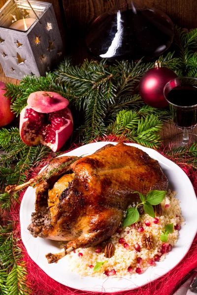 Christmas duck with millet — Stock Photo, Image