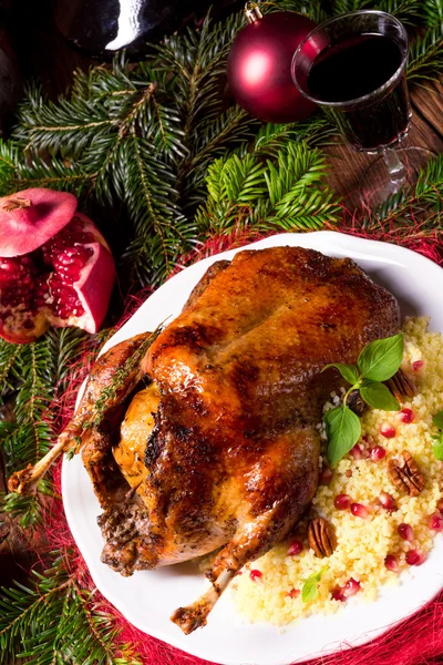Christmas duck with millet — Stock Photo, Image
