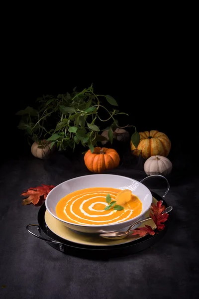 Pumpkin Soup with orange — Stock Photo, Image