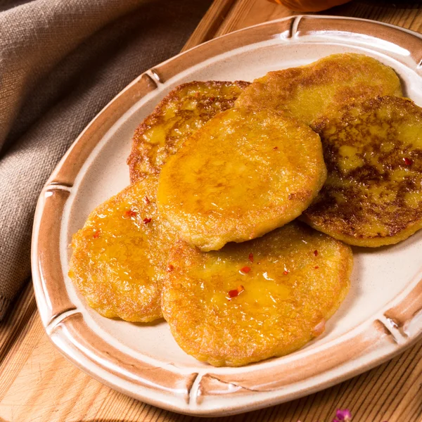 Panqueques de papa con puré de calabaza — Foto de Stock