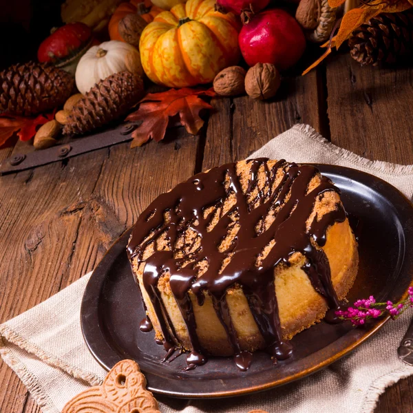 Brown chocolate cheesecake — ストック写真