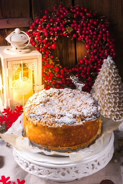 Christmas Cheesecake on paper for baking — Stock Photo, Image