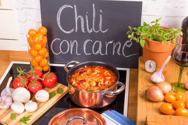 Chili con Carne prato mexicano — Fotografia de Stock