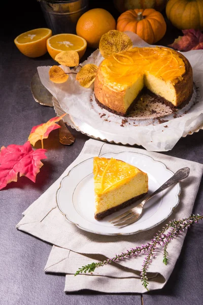 Pastel de queso de calabaza — Foto de Stock