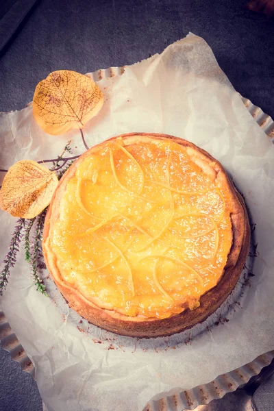 Bolo de queijo de abóbora caseiro — Fotografia de Stock