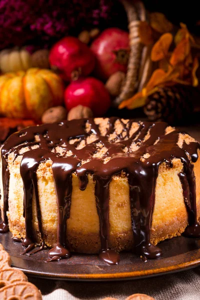 유약 초콜릿 치즈 케이크 — 스톡 사진