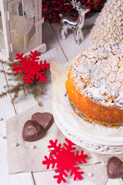 Christmas homemade Cheesecake — Stock Photo, Image