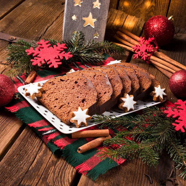 Gingerbread on white tray — Stock Photo, Image