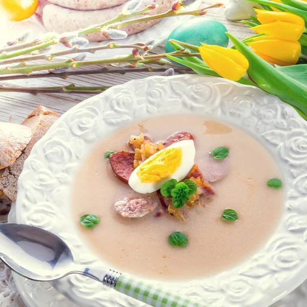 Polska zupa żytnia — Zdjęcie stockowe