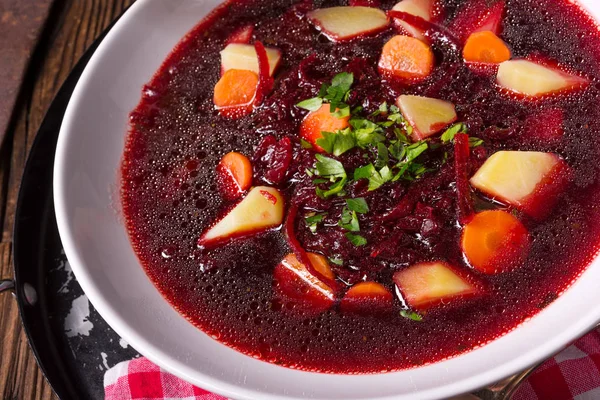 Borscht polacco in piatto — Foto Stock