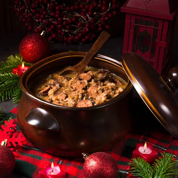 Zelfgemaakte Bigos schotel — Stockfoto