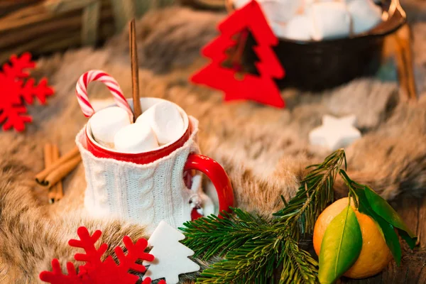 Heiße Schokolade mit Marshmallows — Stockfoto