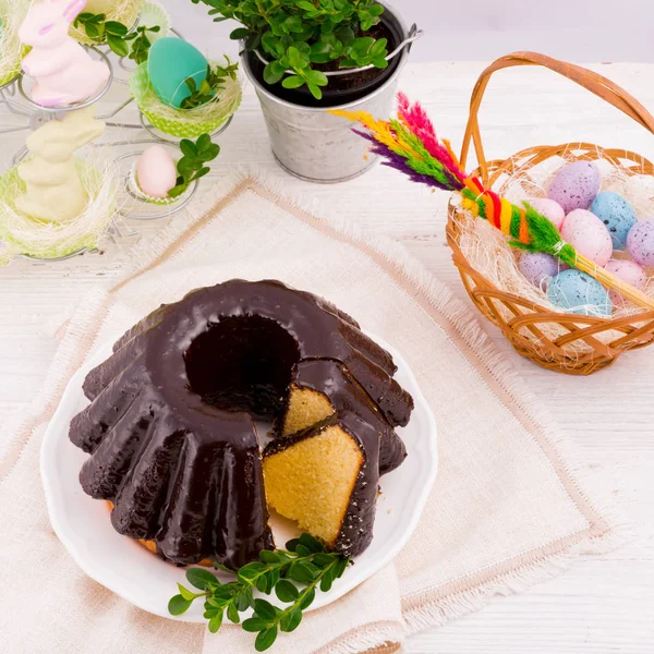 Polnische Schokolade babka — Stockfoto