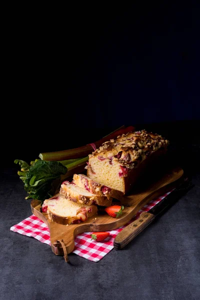 Torta de morango-ruibarbo — Fotografia de Stock