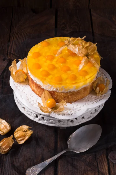 Délicieux gâteau avec Physalis — Photo