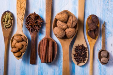 Farklı baharat koleksiyonu