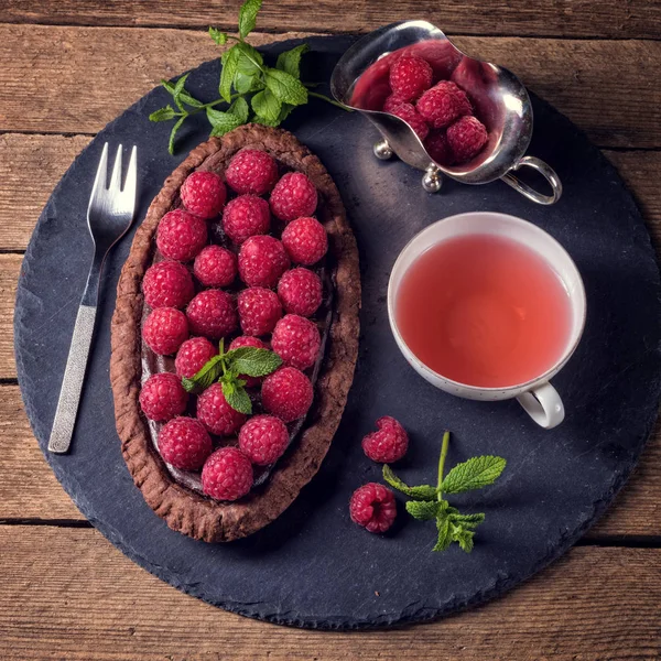 Ahududulu çikolatalı tart 