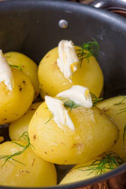 Genç haşlanmış patates