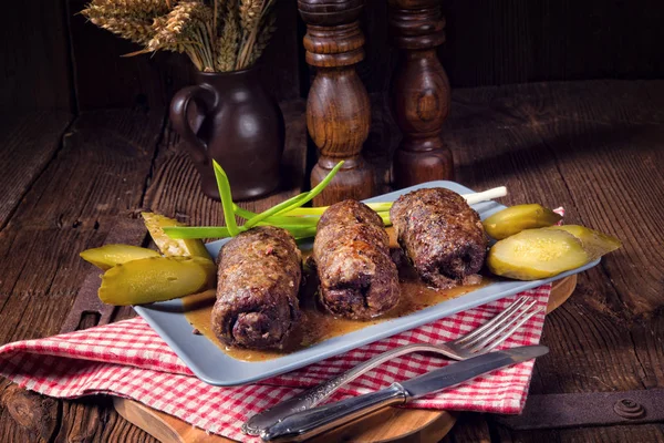 Gebakken rundvlees rollades — Stockfoto