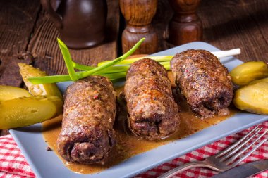 sığır eti Roulades pişmiş