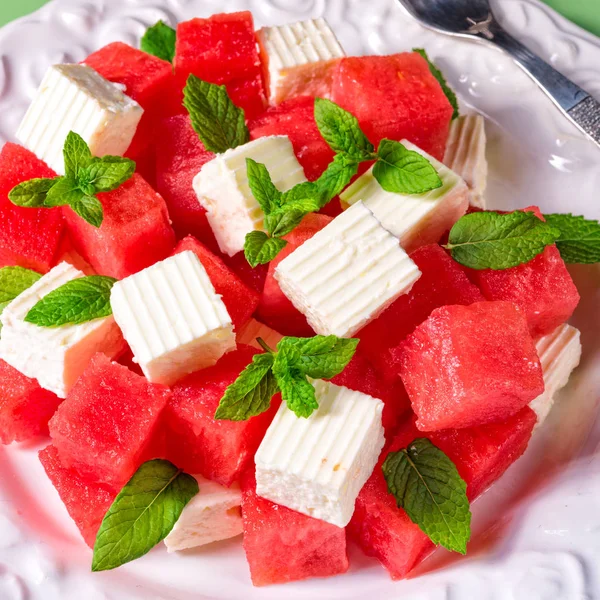 Greek Salad with watermelon — Stock Photo, Image