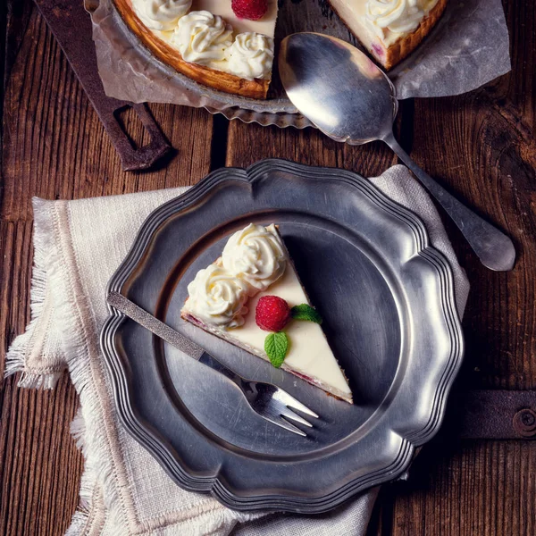 Torta de creme de framboesa — Fotografia de Stock