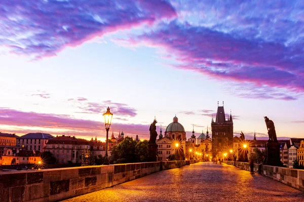 Antique Prague Bridge — Fotografia de Stock