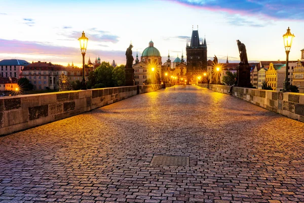 Antique Prague Bridge — Stock Photo, Image